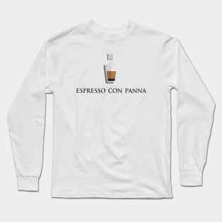 Hot Espresso con panna coffee front view in flat design style Long Sleeve T-Shirt